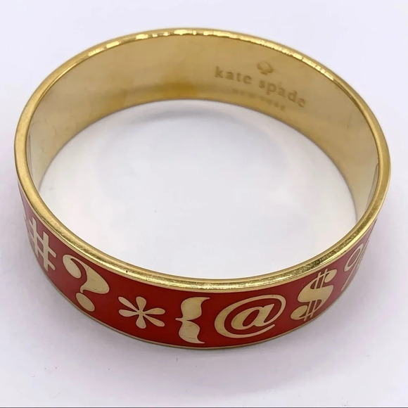 Kate Spade Pardon My French Red Orange Bangle Bracelet - Picture 3 of 6